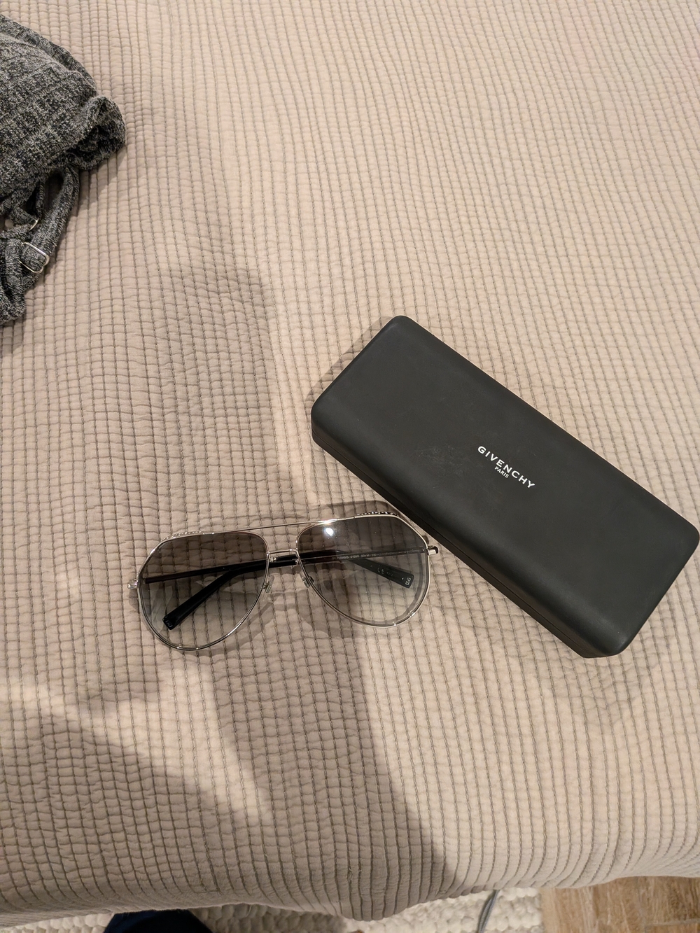 Givenchy Aviator Sunglasses - Silver Frames with Gray Gradient Lenses